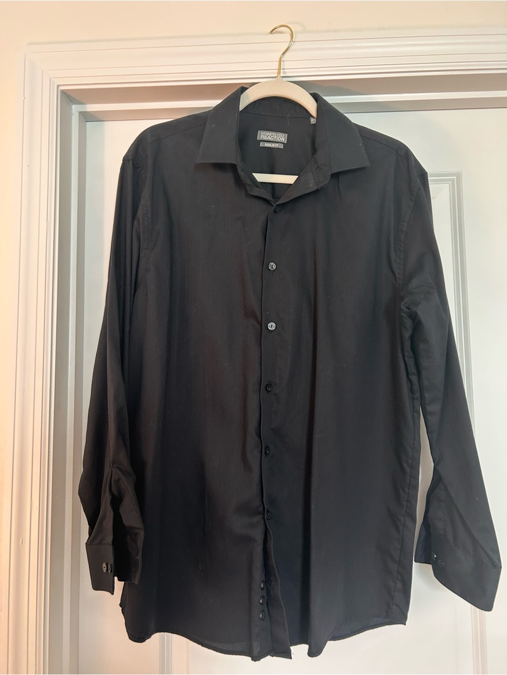 Kenneth Cole Black Long-Sleeve Dress Shirt